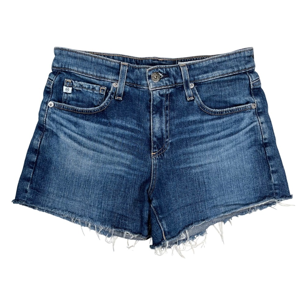 AG Adriano Goldschmied Hailey Cut-Off Shorts Womens 25 Blue Ex-Boyfriend Raw Hem